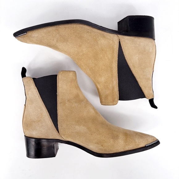 Acne Studios Jensen Suede Ankle Boots Tan Beige | Size 38 / 7.5 - Picture 10 of 16